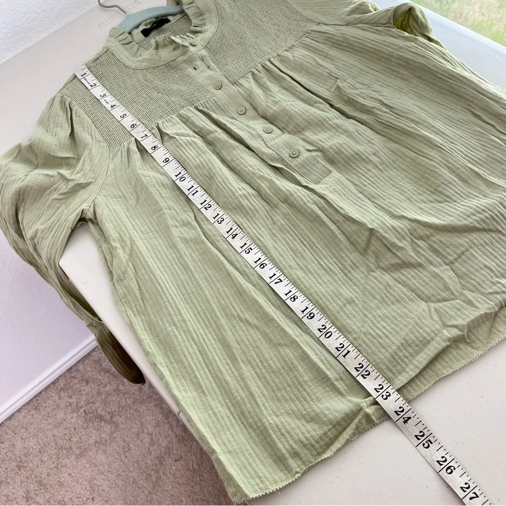 J.Crew NWOT Long-sleeve soft gauze garden top Pistachio size‎ Medium